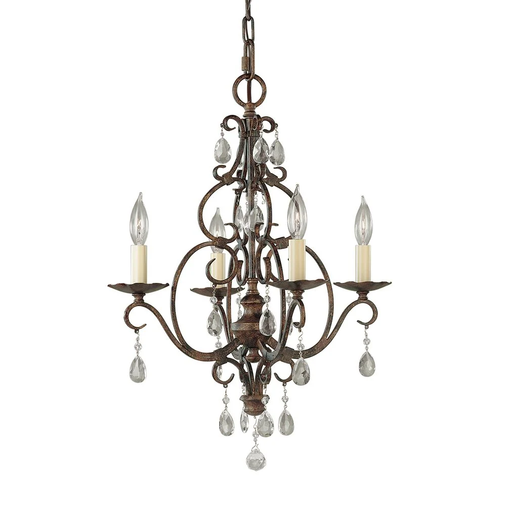 Kronleuchter Feiss (FE-CHATEAU4) Chateau Stahl, Kristall E14 4L