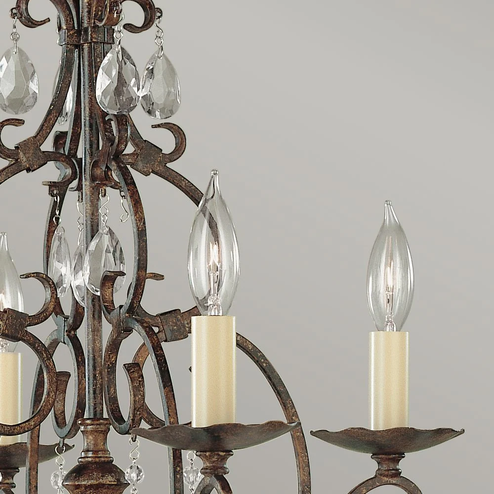Kronleuchter Feiss (FE-CHATEAU4) Chateau Stahl, Kristall E14 4L