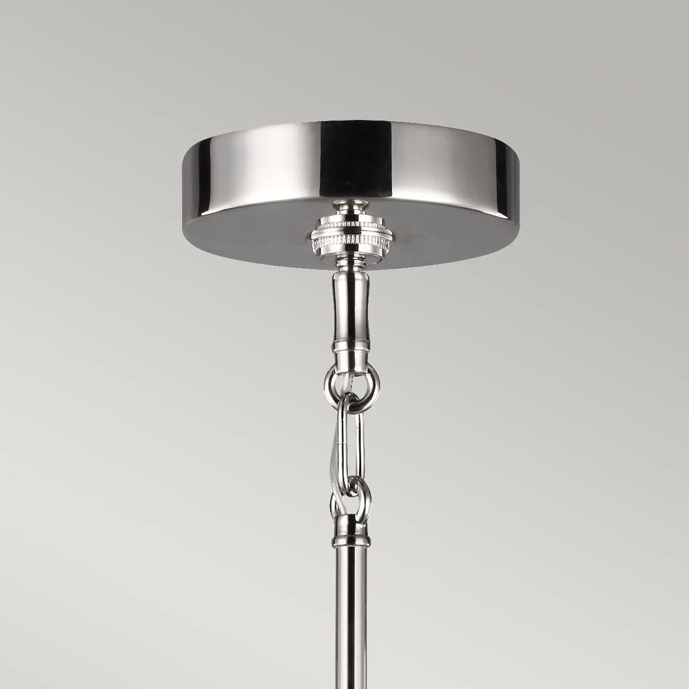 Kronleuchter Feiss (QN-HARPER7) Harper Stahl, verchromtes Rauchglas E14 7L