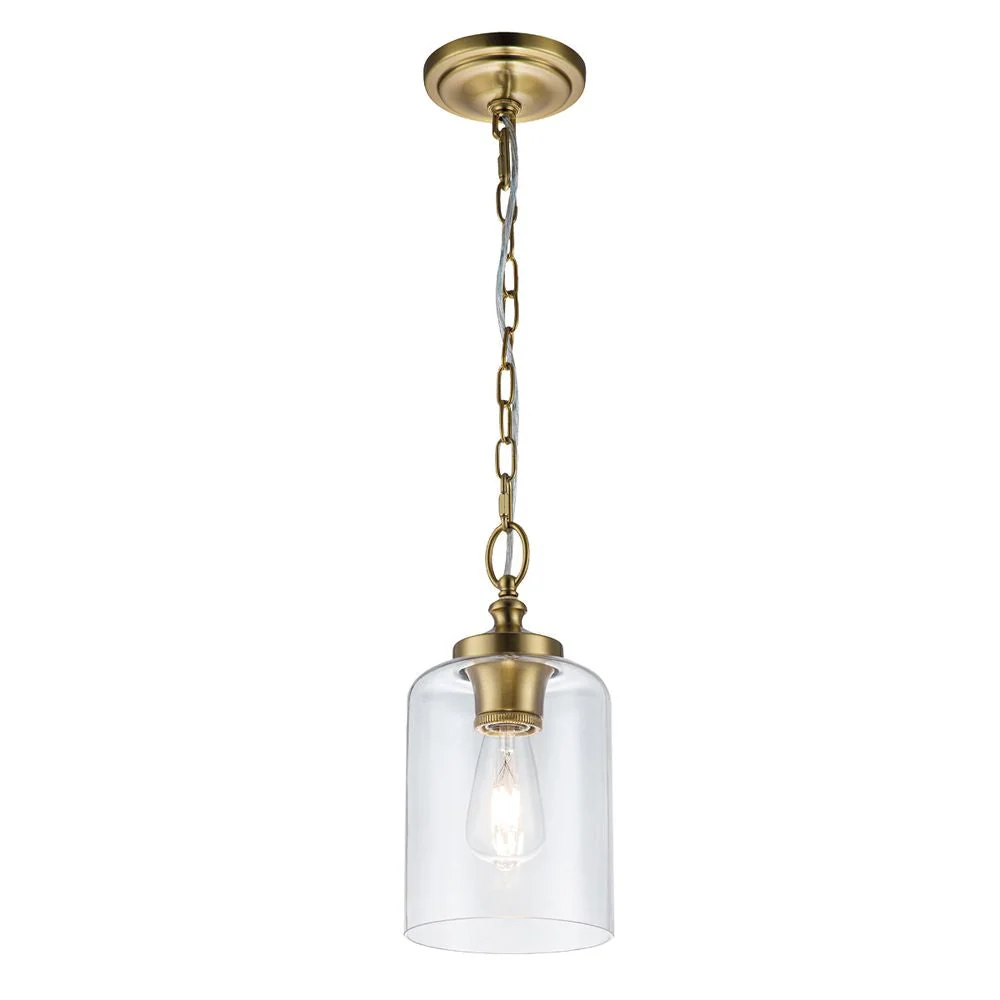 Pendelleuchte Feiss (FE-HOUNSLOW-P-BB) Stahl Hounslow, Klarglas E27
