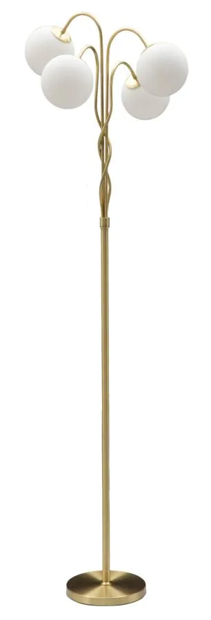 Glamy Stehlampe 4-flammig 176 cm – Elegante Designleuchte Gold mit Glaskugeln