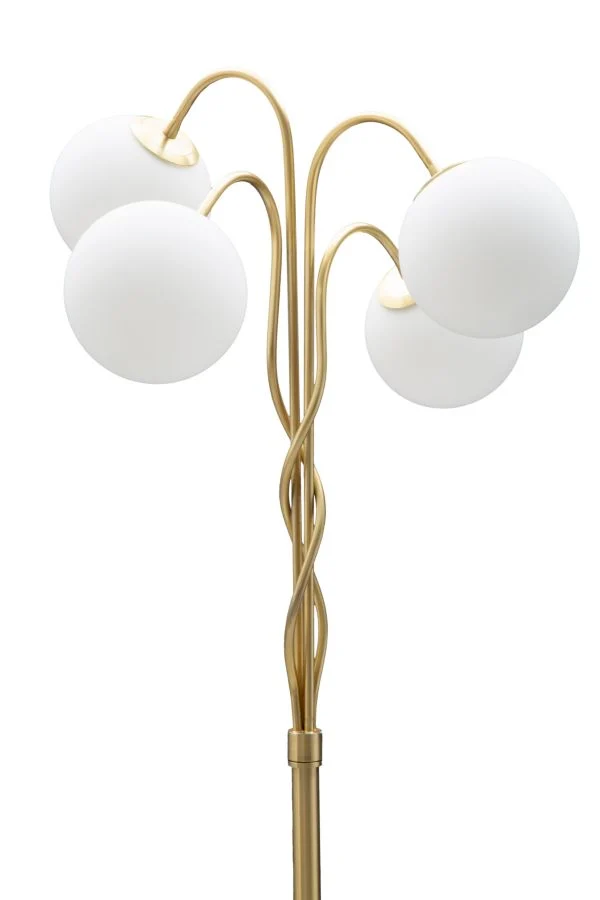 Glamy Stehlampe 4-flammig 176 cm – Elegante Designleuchte Gold mit Glaskugeln
