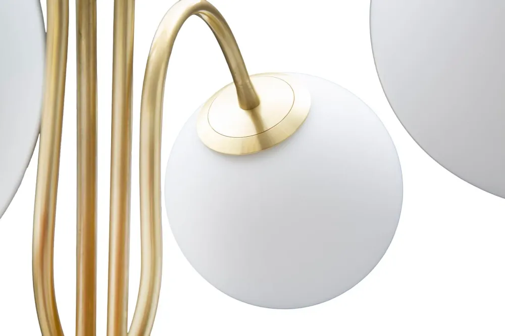 Glamy Stehlampe 4-flammig 176 cm – Elegante Designleuchte Gold mit Glaskugeln