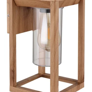 Außenwandleuchte Globo Lighting Candela Aluminium Licht Holz E27
