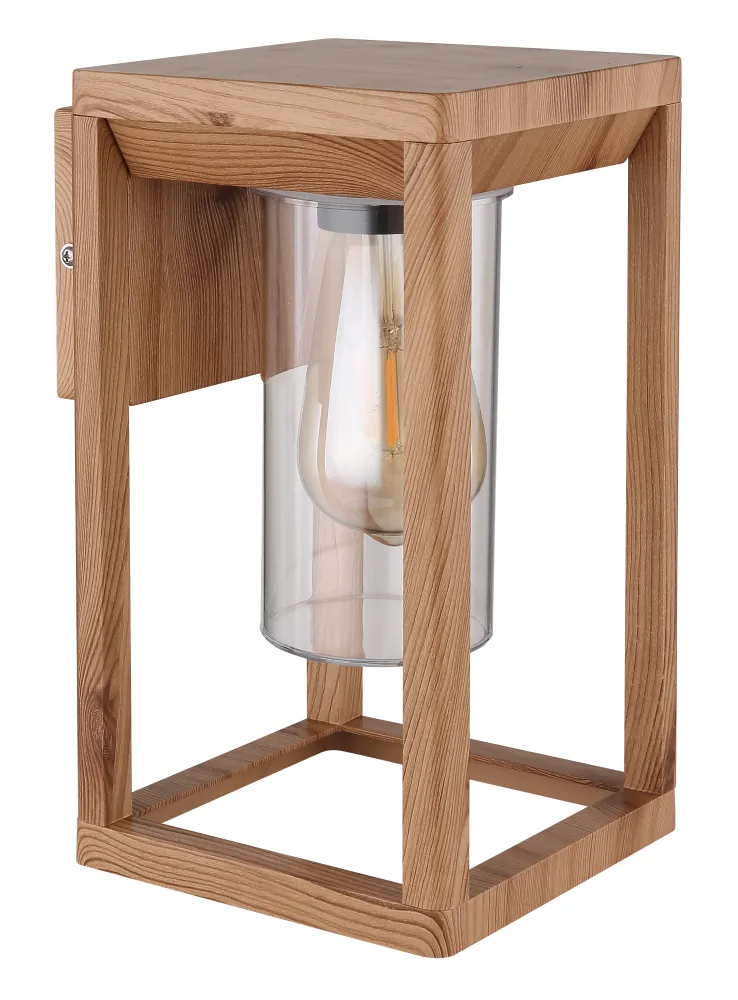 Außenwandleuchte Globo Lighting Candela Aluminium Licht Holz E27