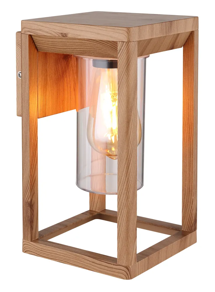 Außenwandleuchte Globo Lighting Candela Aluminium Licht Holz E27
