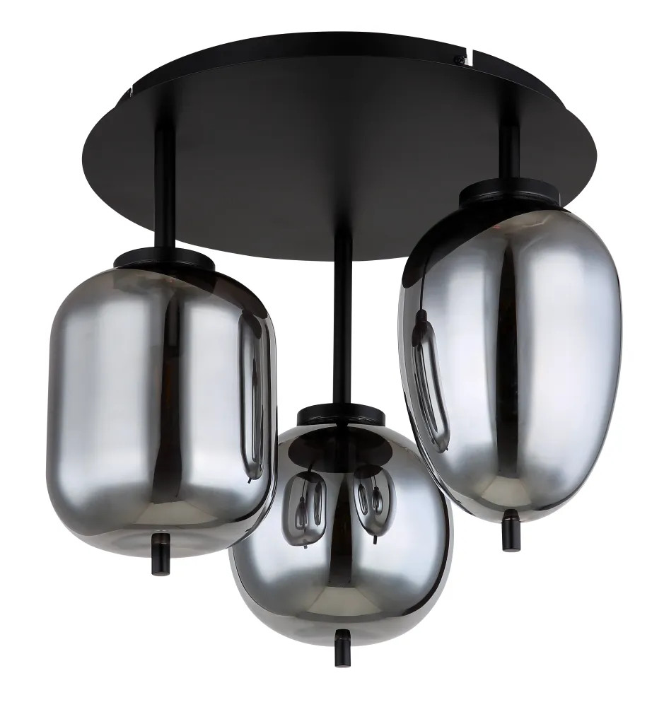 Globo Lighting Blacky Deckenpendelleuchte, Metall, schwarz, E14, 3L Black