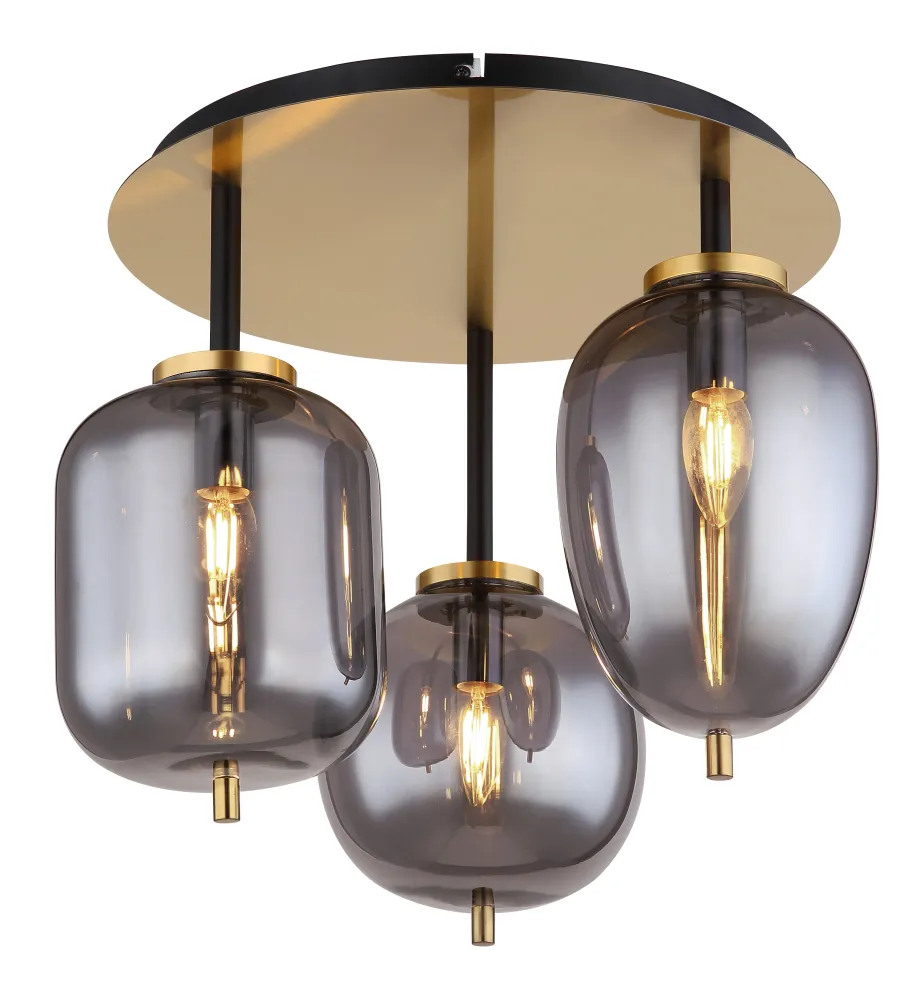 Globo Lighting Blacky Deckenpendelleuchte, Metall, schwarz, E14, 3L Black