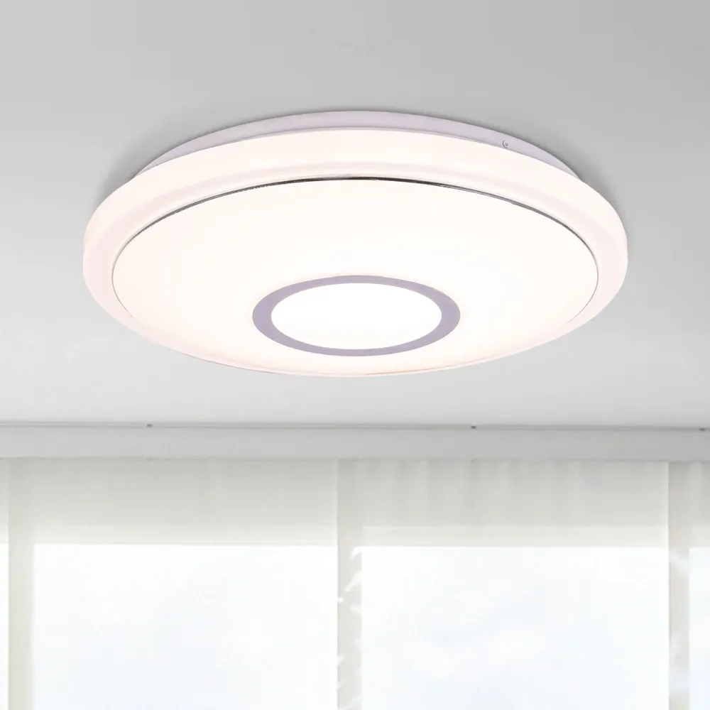 Globo Lighting Connor Deckenleuchte, flächenbündig, Metall, weiß, 1/1 l