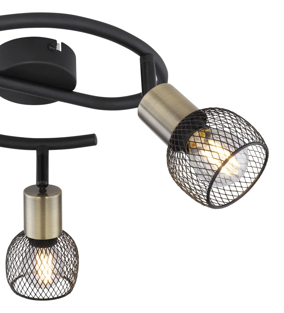 Globo Lighting Fiastra Deckenpendelleuchte, Metall, Schwarz, E14, 3L