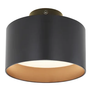 Globo Lighting Jenny Deckenleuchte, flach montiert, Aluminium, schwarz, 1/1 l Black