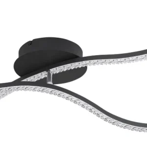 Globo Lighting Jules Deckenleuchte, flach der Wand montiert, Metall, schwarz