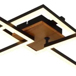 Globo Lighting Kerry Deckenleuchte, flach der Wand montiert, Metall, schwarz