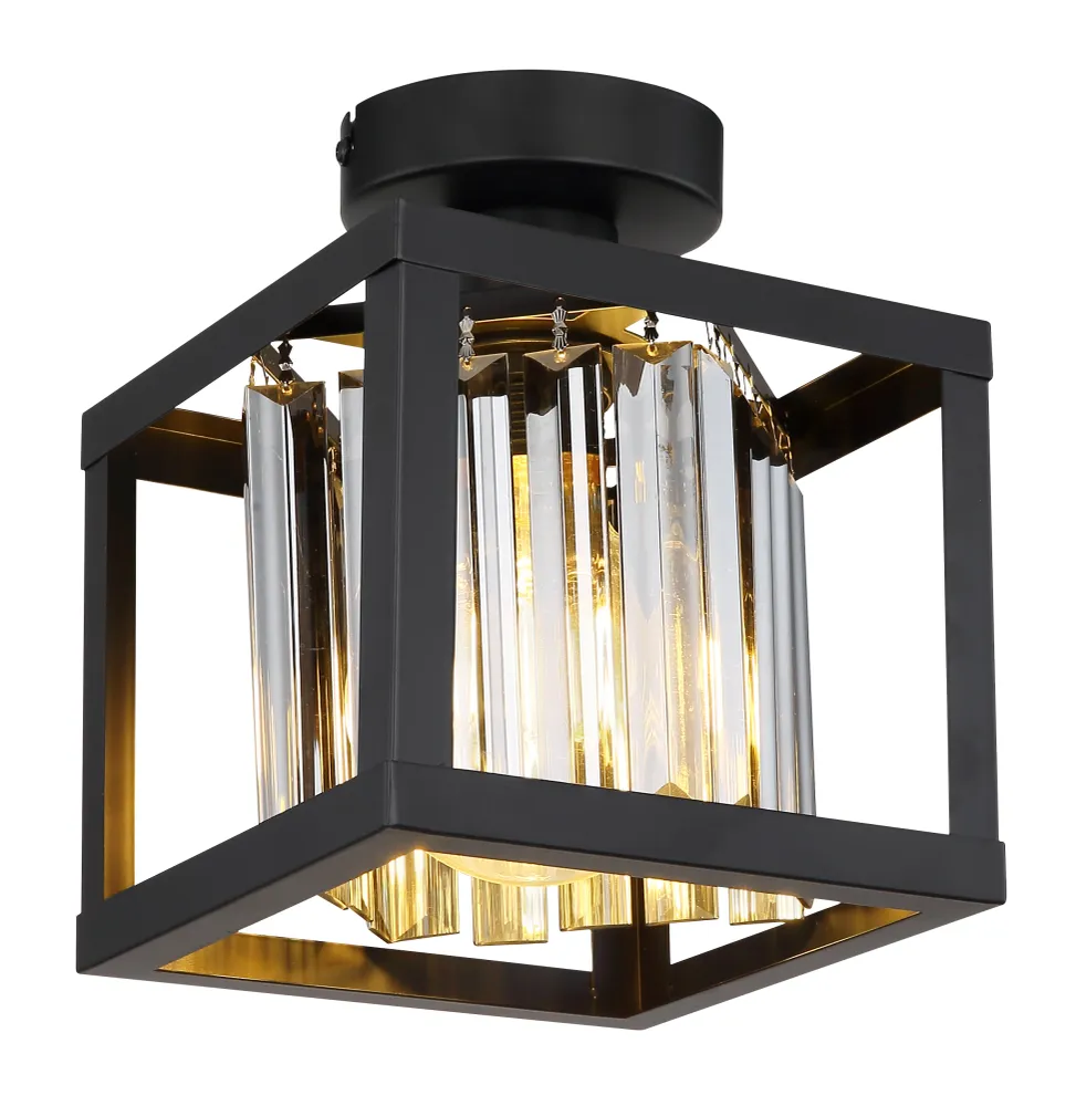 Globo Lighting Mathilde Deckenleuchte, flach der Wand montiert, Metall, schwarz, E27