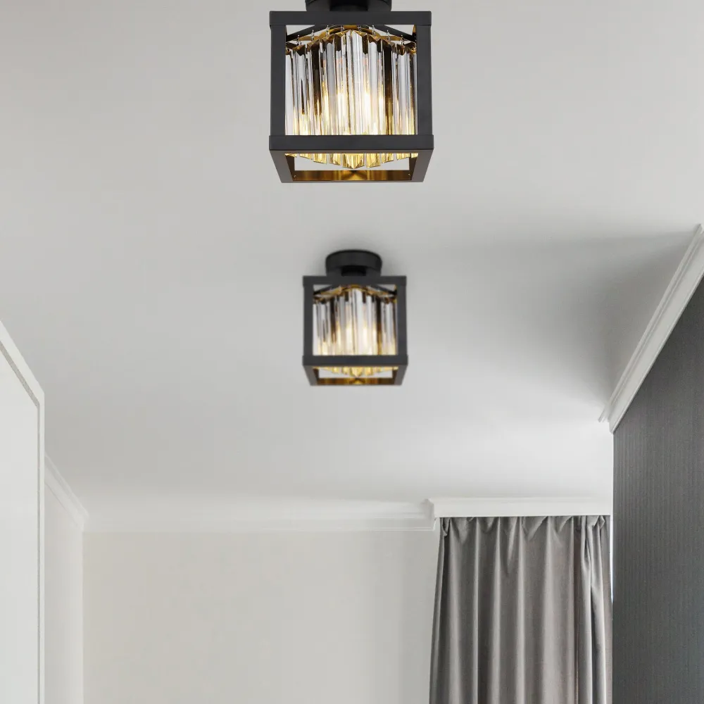 Globo Lighting Mathilde Deckenleuchte, flach der Wand montiert, Metall, schwarz, E27