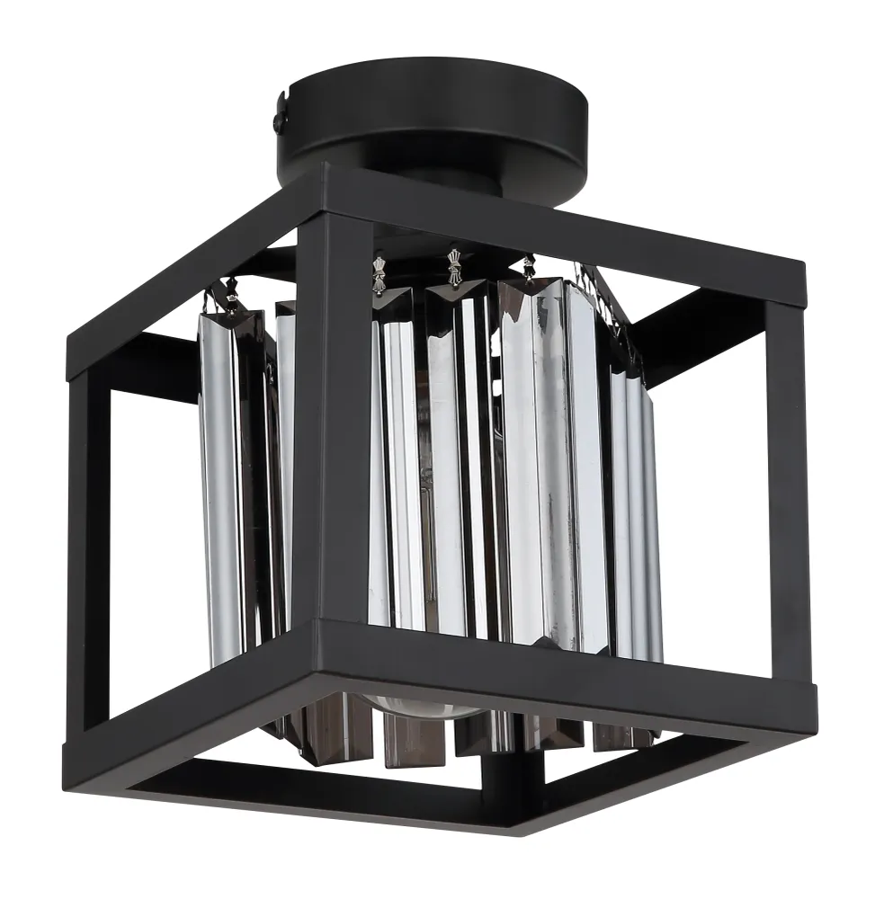 Globo Lighting Mathilde Deckenleuchte, flach der Wand montiert, Metall, schwarz, E27