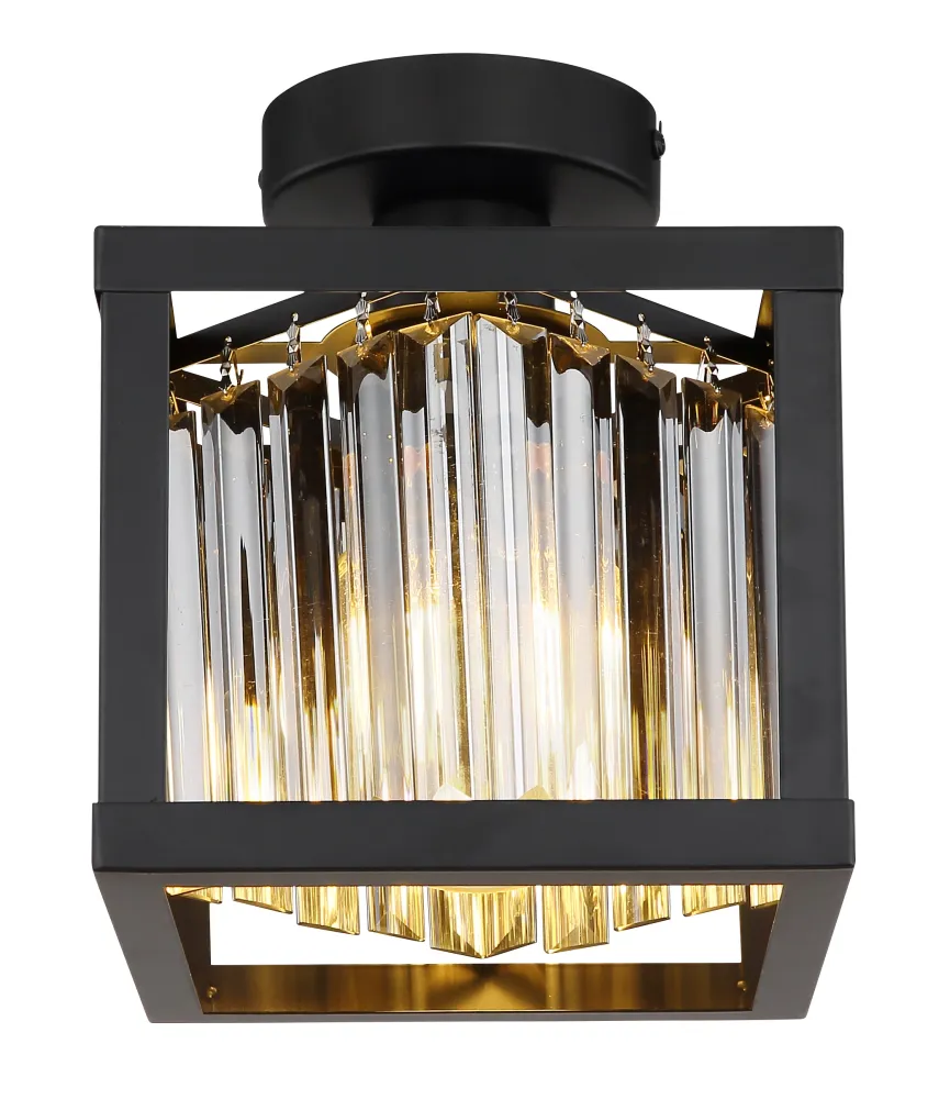 Globo Lighting Mathilde Deckenleuchte, flach der Wand montiert, Metall, schwarz, E27