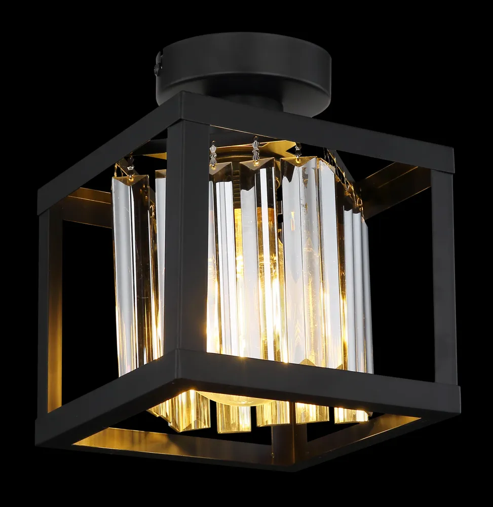 Globo Lighting Mathilde Deckenleuchte, flach der Wand montiert, Metall, schwarz, E27