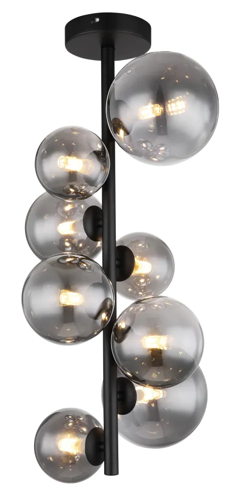 Globo Lighting Riha Deckenpendelleuchte, Metall, Schwarz, G9 8L