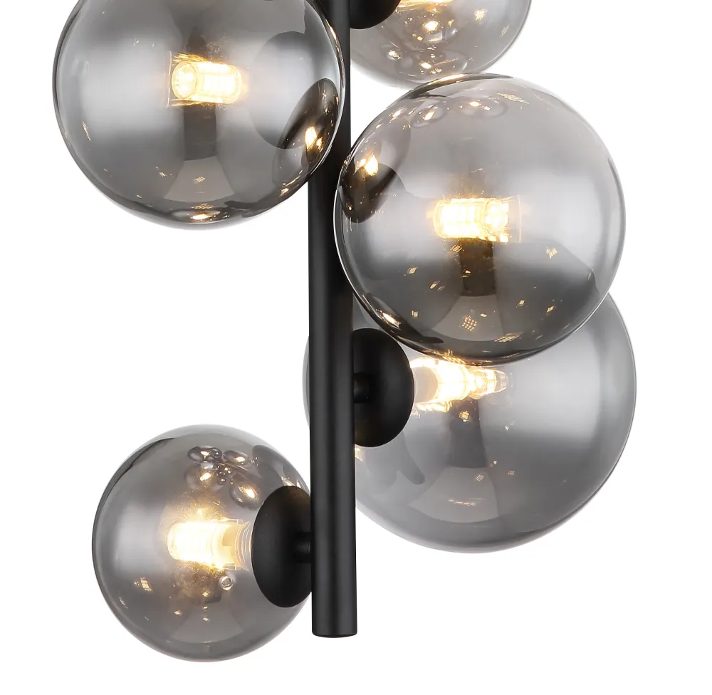 Globo Lighting Riha Deckenpendelleuchte, Metall, Schwarz, G9 8L