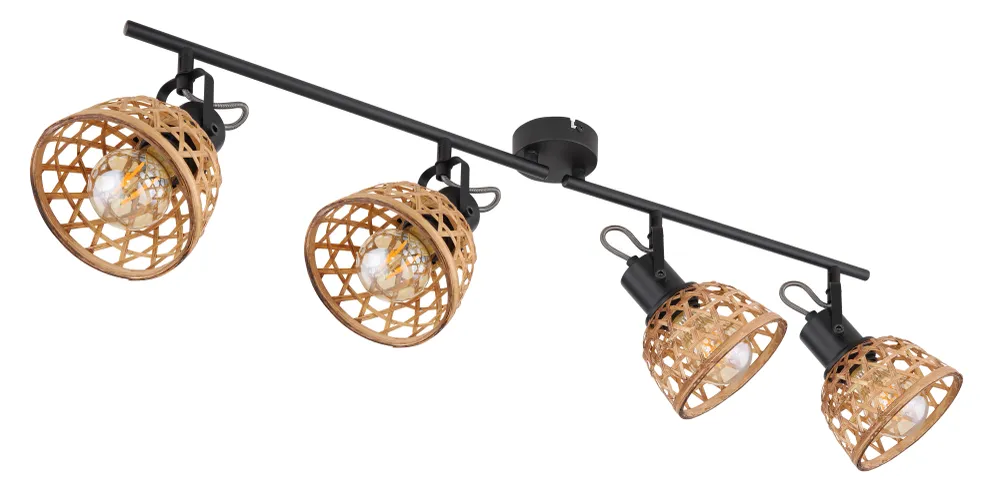 Globo Lighting Schienenleuchte Wenna Metall schwarz E27 4L