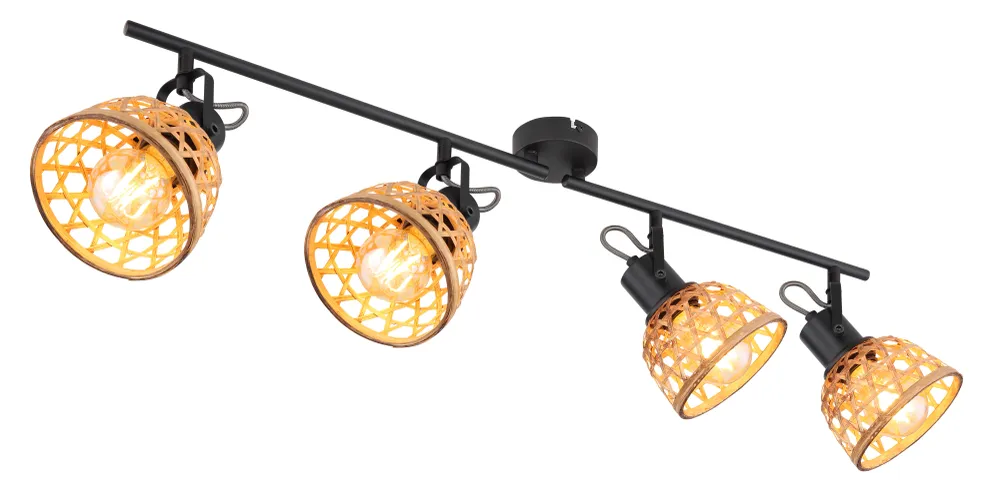 Globo Lighting Schienenleuchte Wenna Metall schwarz E27 4L