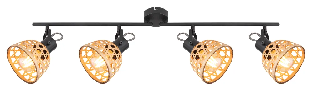 Globo Lighting Schienenleuchte Wenna Metall schwarz E27 4L