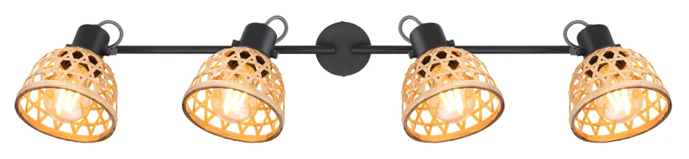 Globo Lighting Schienenleuchte Wenna Metall schwarz E27 4L