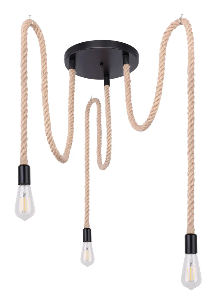 Globo Lighting Ulleu Deckenpendelleuchte, Metall, Schwarz, E27, 3L