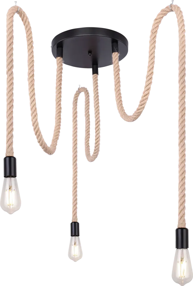 Globo Lighting Ulleu Deckenpendelleuchte, Metall, Schwarz, E27, 3L