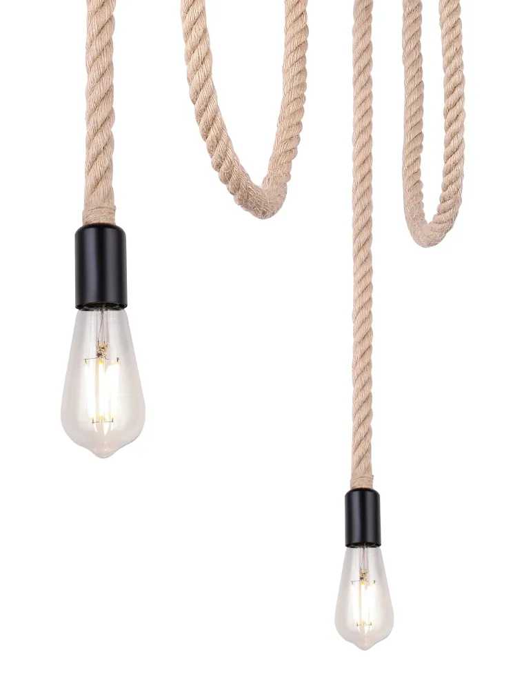 Globo Lighting Ulleu Deckenpendelleuchte, Metall, Schwarz, E27, 3L