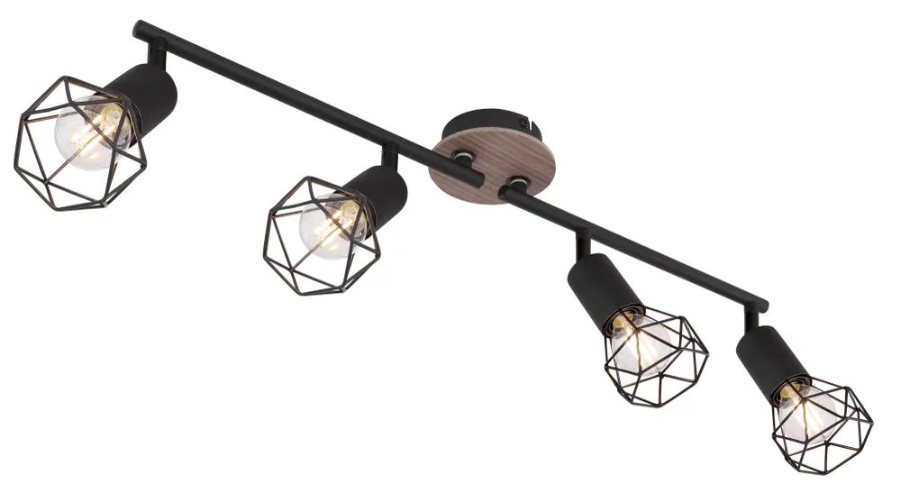Globo Lighting Xara I Schienenleuchte, Metall, Schwarz, E14, 4L