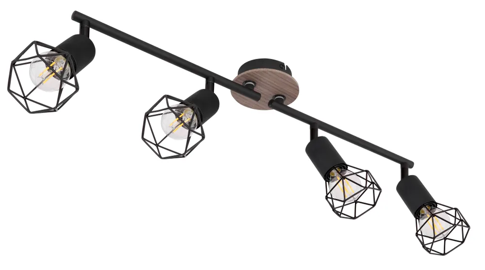 Globo Lighting Xara I Schienenleuchte, Metall, Schwarz, E14, 4L