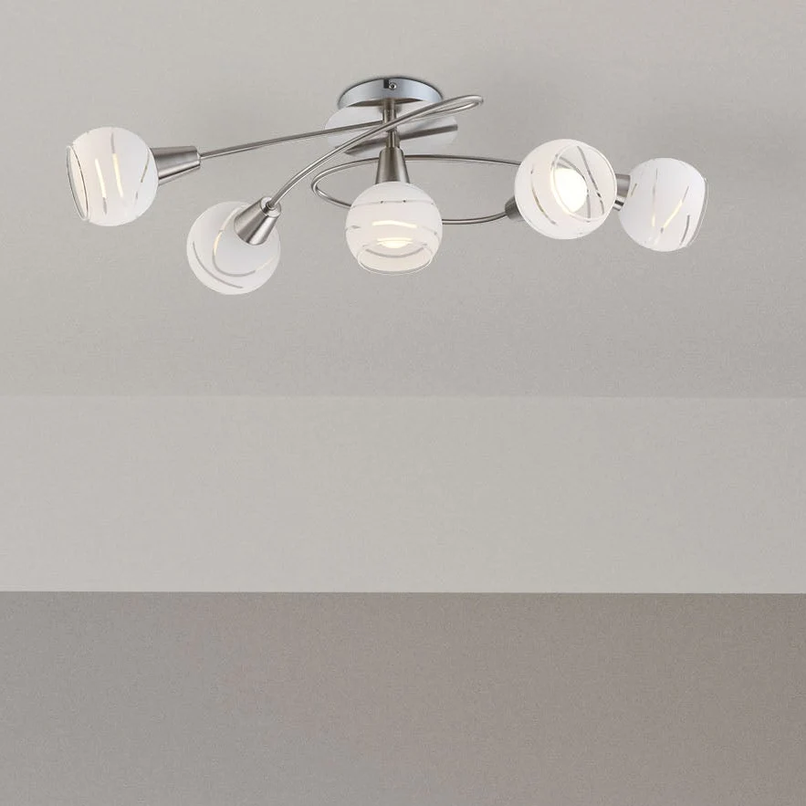 Kronleuchter Globo Lighting Elliott, Metall, Nickel, E14, 5L