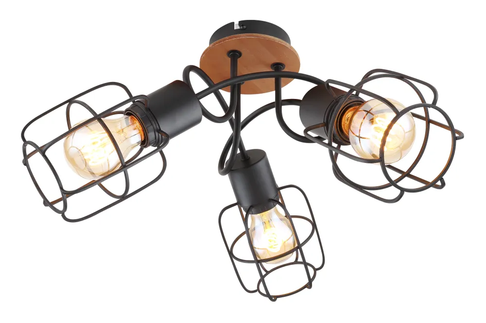 Kronleuchter Globo Lighting Willa, Metall, schwarz, E27, 3L