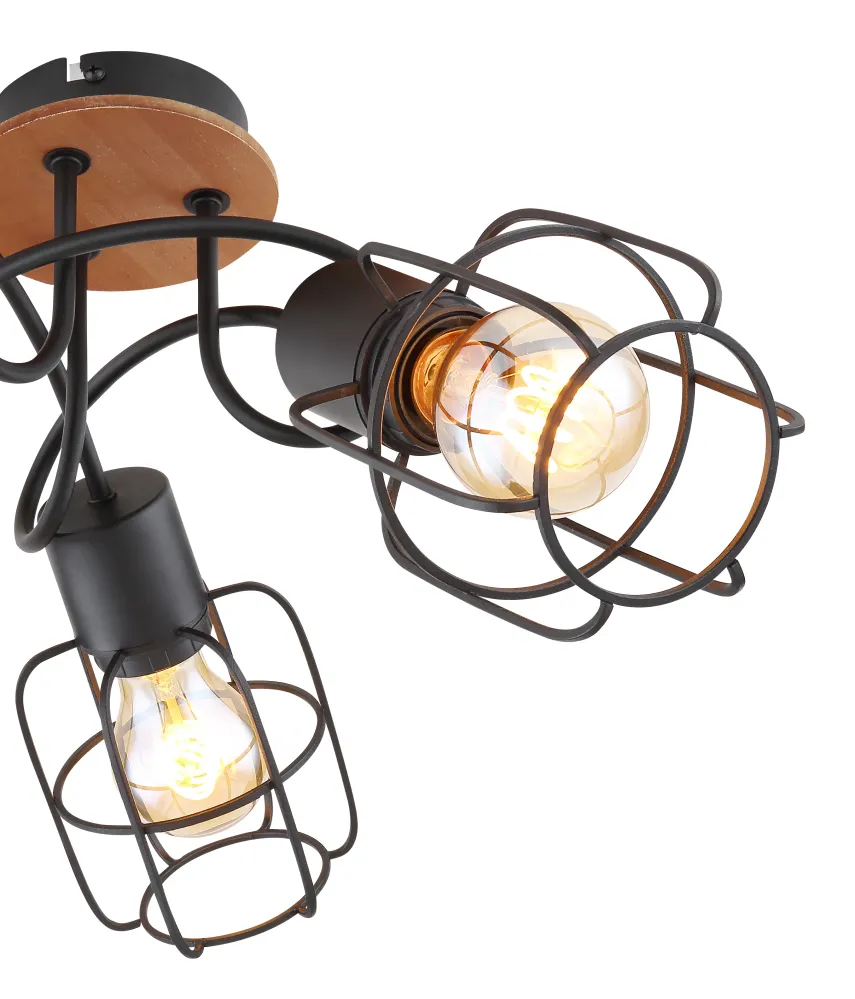 Kronleuchter Globo Lighting Willa, Metall, schwarz, E27, 3L