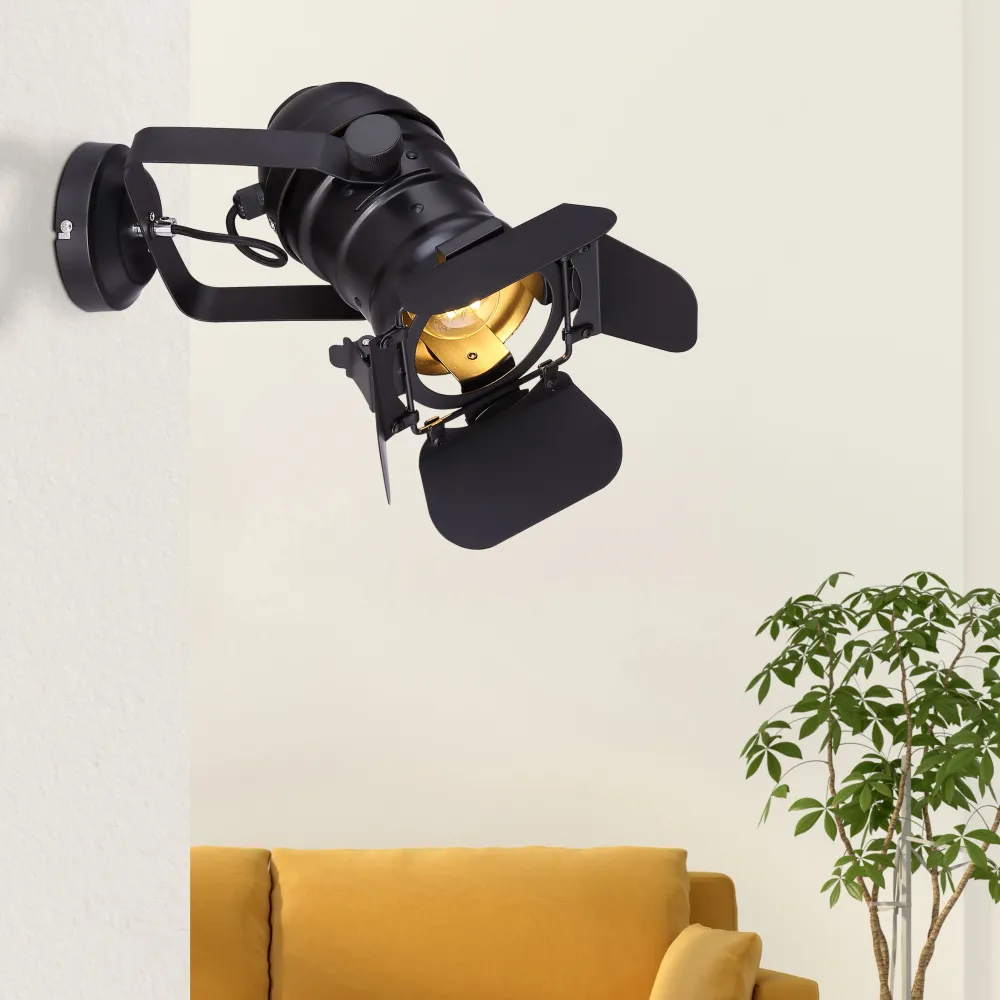 Wandleuchte Globo Lighting Egon Metall schwarz E27