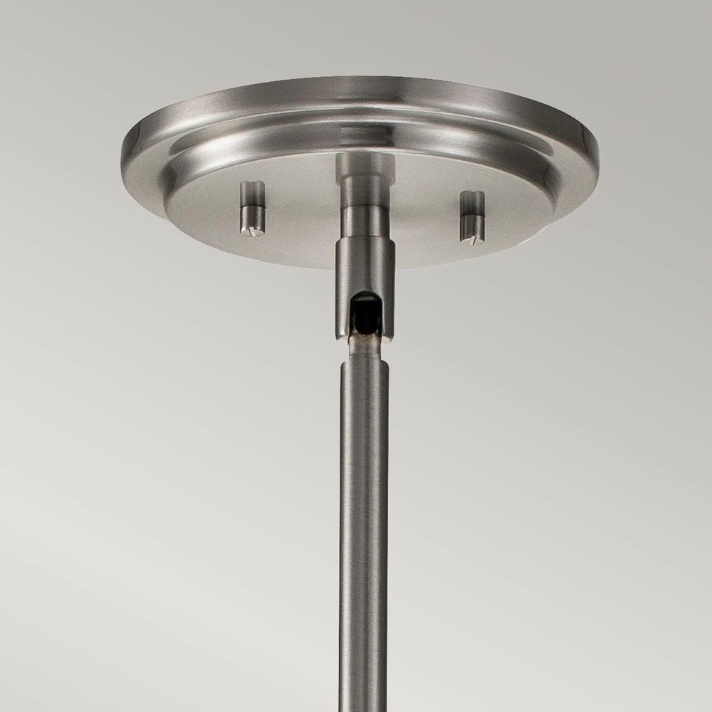 Pendelleuchte Hinkley Somerset, Stahl, klares, strukturiertes Glas, E27