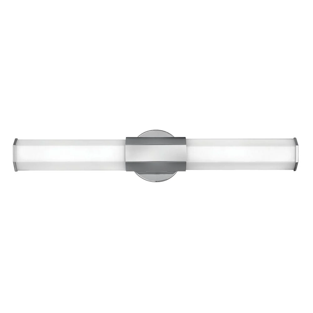 Wandleuchte Hinkley Facet 2L, Stahl, opales geätztes Glas, LED
