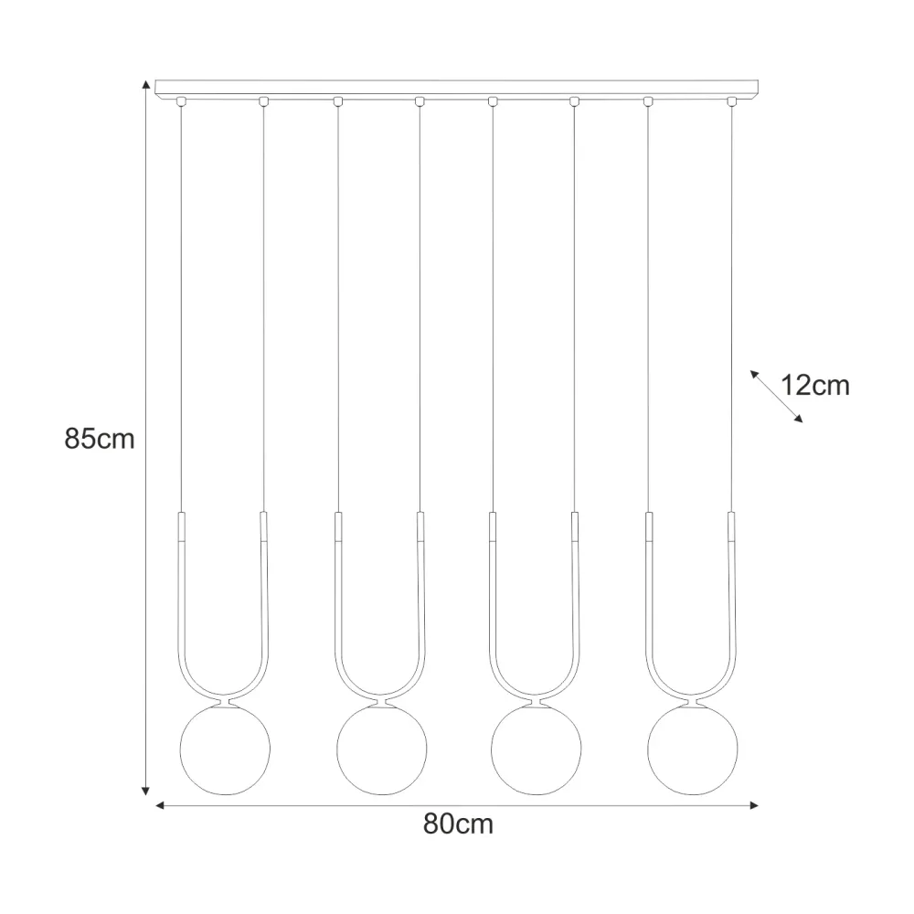 Kaja Enzo 4L lineare Pendelleuchte G9 H 85,0 cm