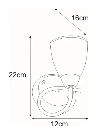 Kaja Plato 1L Wandleuchte E14 H 22,0cm