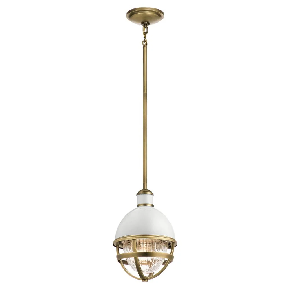 Pendelleuchte Kichler (QN-TOLLIS-MP-NBR) Tollis-Stahl, klares geriffeltes Glas E27