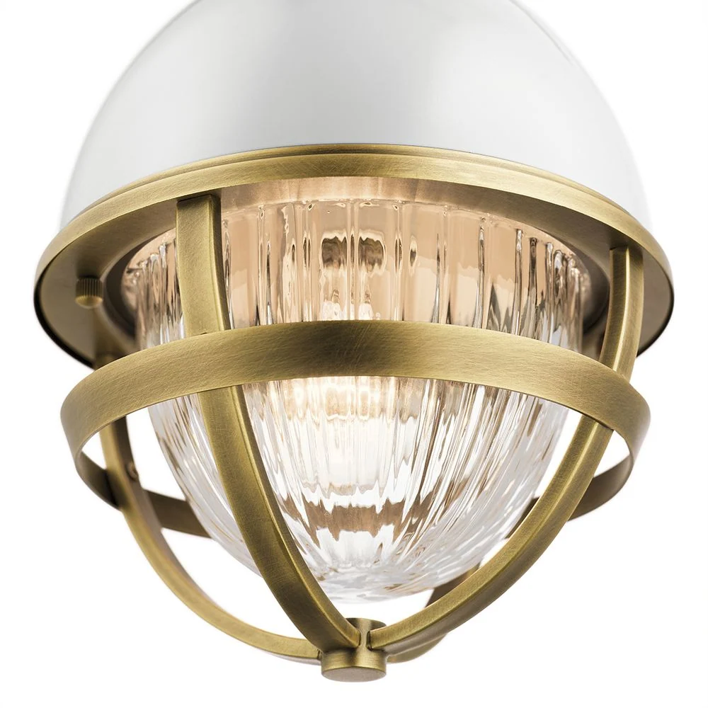 Pendelleuchte Kichler (QN-TOLLIS-MP-NBR) Tollis-Stahl, klares geriffeltes Glas E27