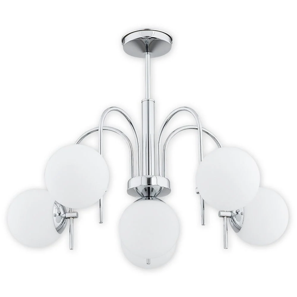 Kronleuchter Lemir Ape 6xE14 Stahl Chrome