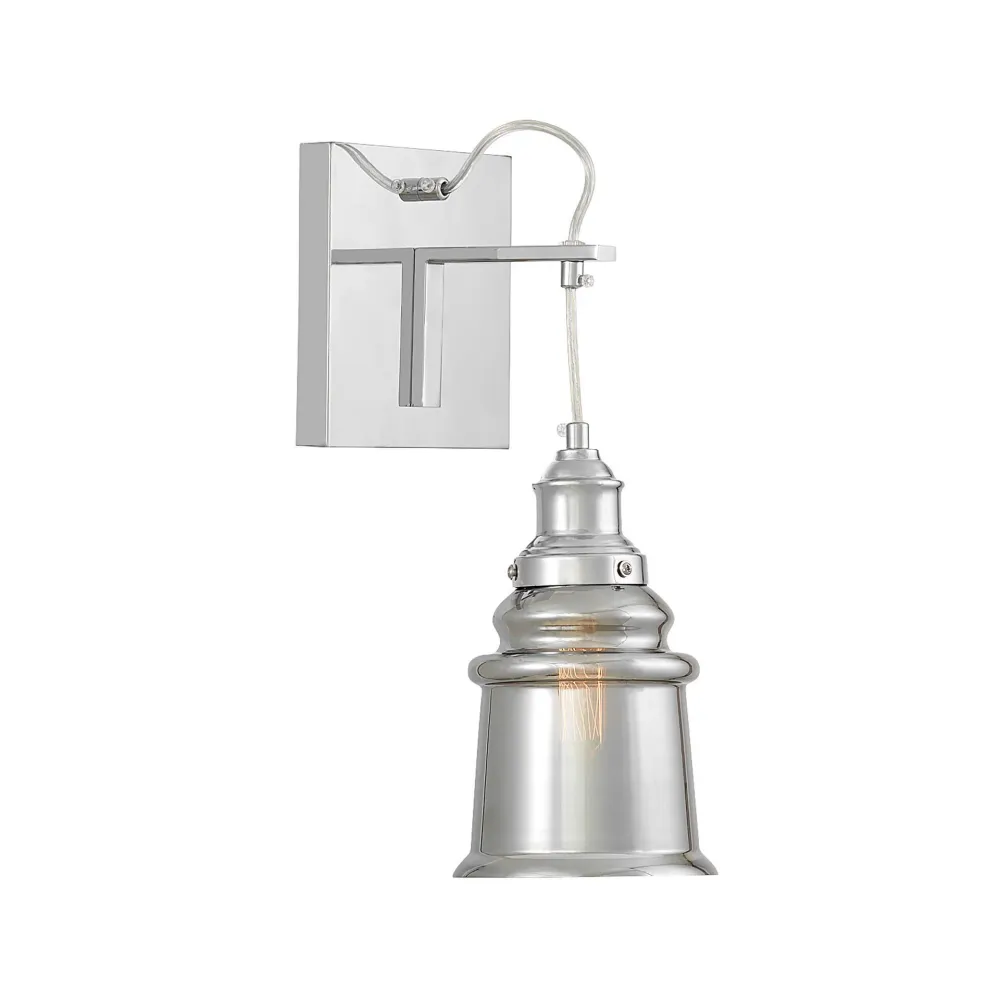 Lumina Deco Moletti 1L Wandleuchte E27, D 13cm Chrome