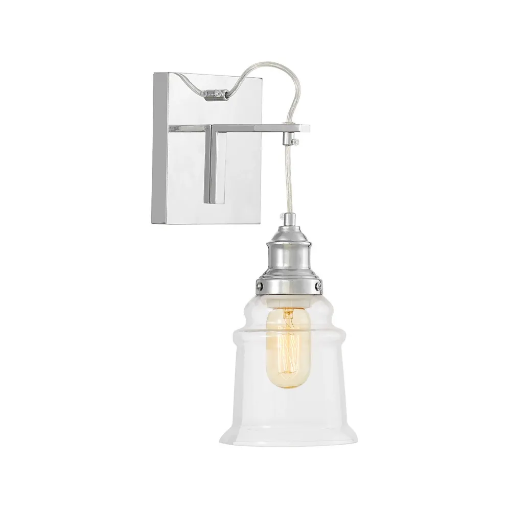 Lumina Deco Moletti 1L Wandleuchte E27, D 13cm Chrome