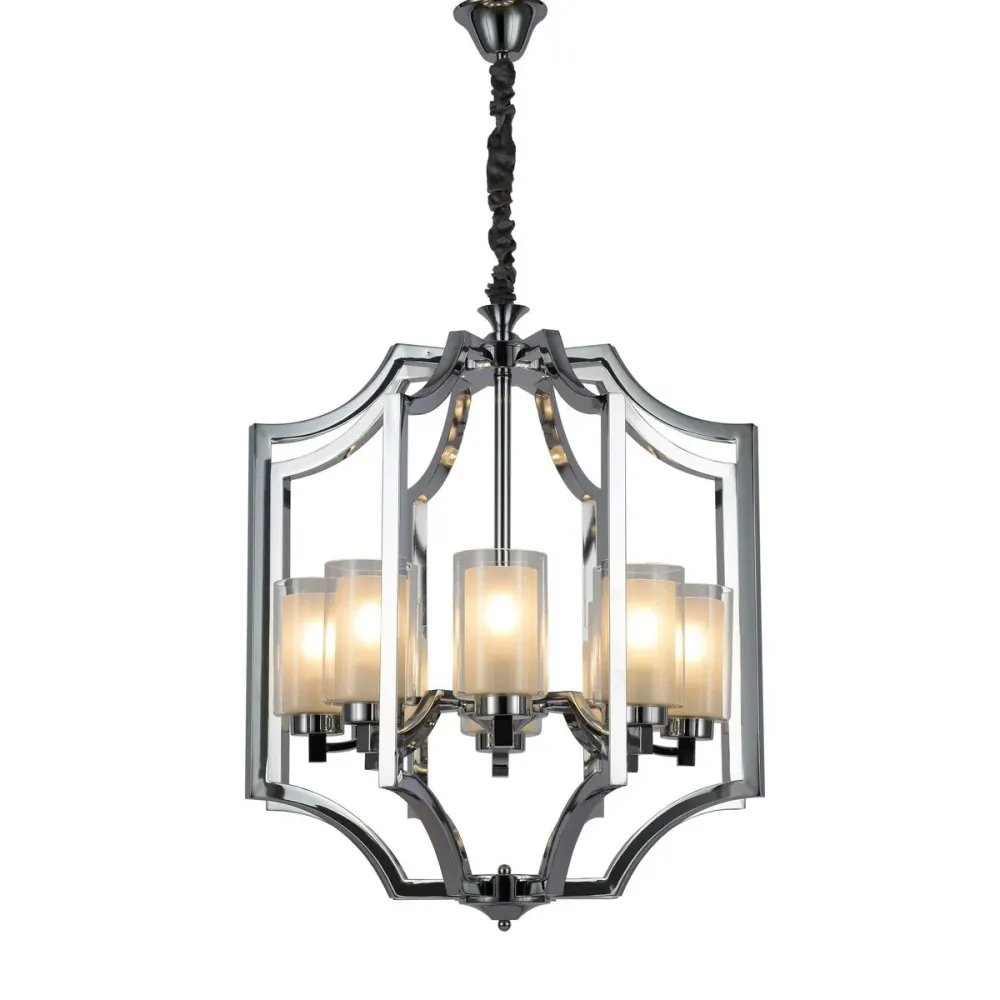 Lumina Deco Vigatto 8L Pendelleuchte E27, Durchmesser 60 cm Black