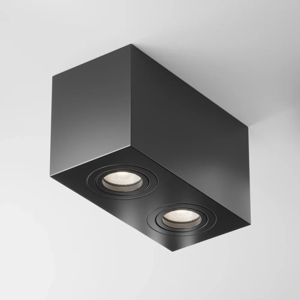 Maytoni Atom 2L Deckenstrahler, schwarz, GU10, Höhe 11,5 cm