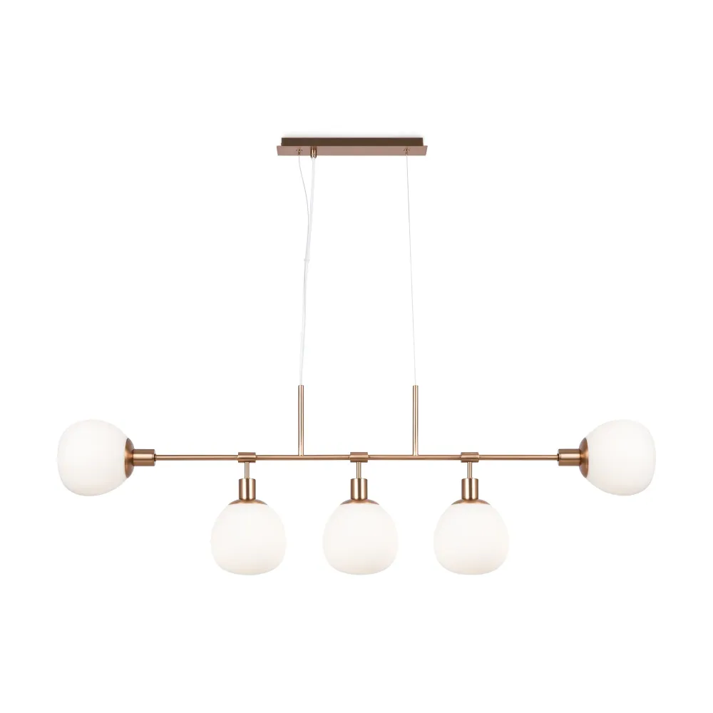 Maytoni Erich 5L lineare Pendelleuchte, Gold, E14, Höhe 37,3 cm