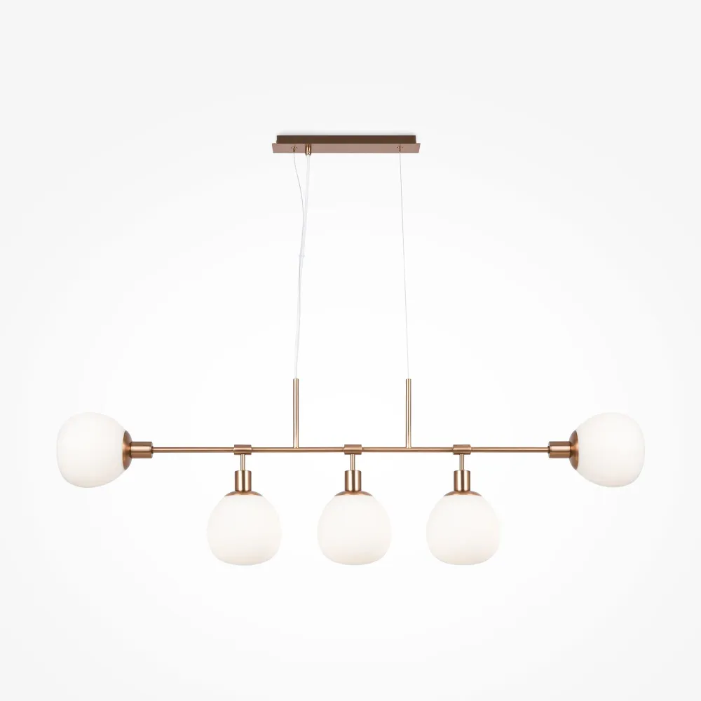 Maytoni Erich 5L lineare Pendelleuchte, Gold, E14, Höhe 37,3 cm